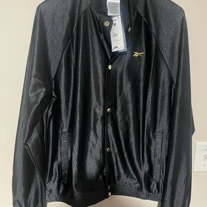 Reebok Men's Shiny Black Bomber Jacket